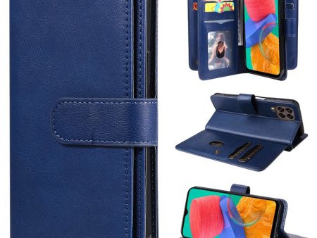 10-slot wallet case for Samsung Galaxy M33 5G - Dark Blue For Cheap