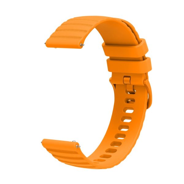 18mm wave grain style silicone watch strap for Garmin watch - Yellow on Sale