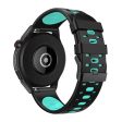 22mm Universal bi-color silicone watch strap - Black   Teal Online