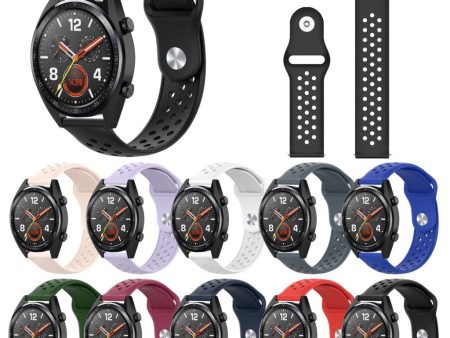 22mm Huawei Watch GT   Honor Magic silicone watch band - Black Online Hot Sale