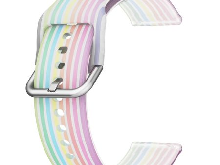 20mm Universal rainbow color silicone watch strap - Transparent Rainbow Online now