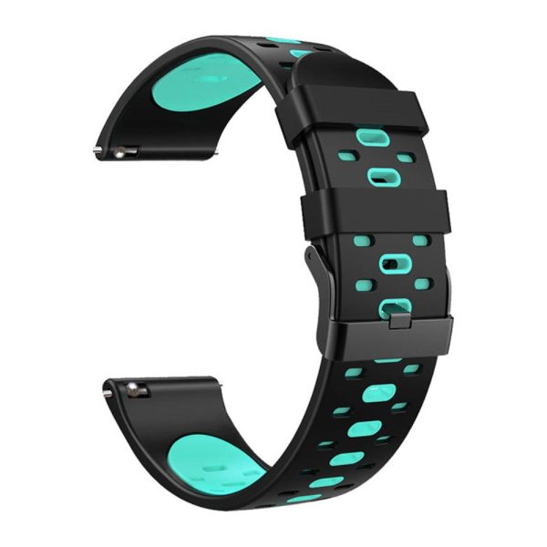 22mm Universal bi-color silicone watch strap - Black   Teal Online