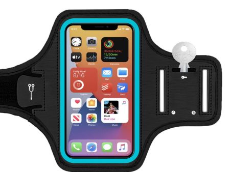 Universal fitness sports armband for 6.5 inch phone - Blue Online Sale