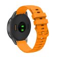 18mm wave grain style silicone watch strap for Garmin watch - Yellow on Sale