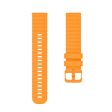 18mm wave grain style silicone watch strap for Garmin watch - Yellow on Sale