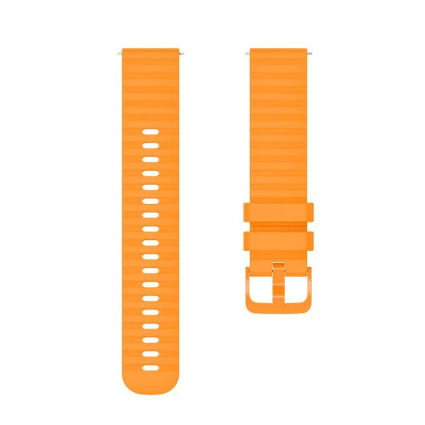 18mm wave grain style silicone watch strap for Garmin watch - Yellow on Sale