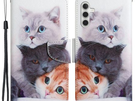 Wonderland Samsung Galaxy S24 flip case - Three Cats For Sale