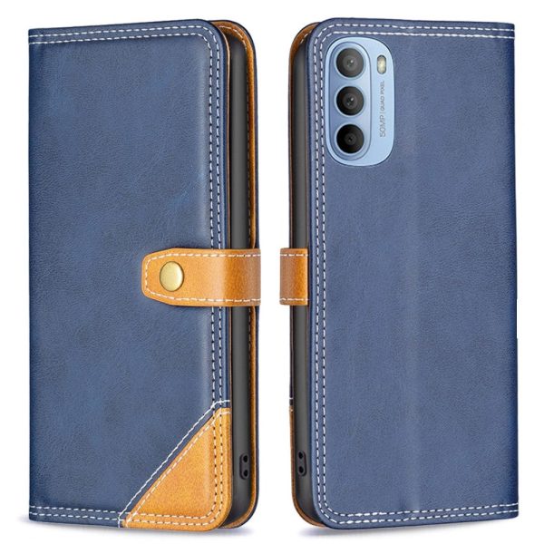 BINFEN two-color leather case for Motorola Moto G41   G31 - Blue Sale