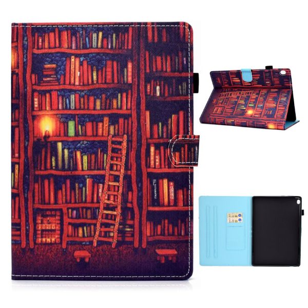 Lenovo Tab M10 cool pattern leather flip case - Bookshelf For Cheap