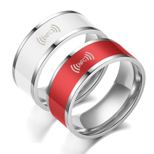 Smart editable stainless steel NFC ring - White   13# Online Sale