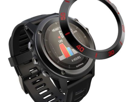 Garmin Fenix 3 durable stainless steel bezel - Black Background   Red Numbers For Discount