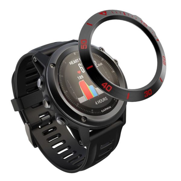 Garmin Fenix 3 durable stainless steel bezel - Black Background   Red Numbers For Discount