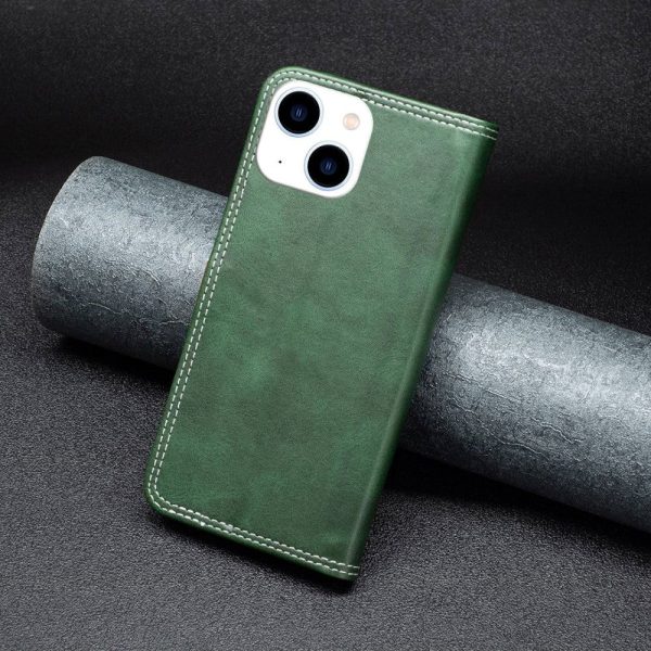 BINFEN two-color leather case for iPhone 14 - Green Sale