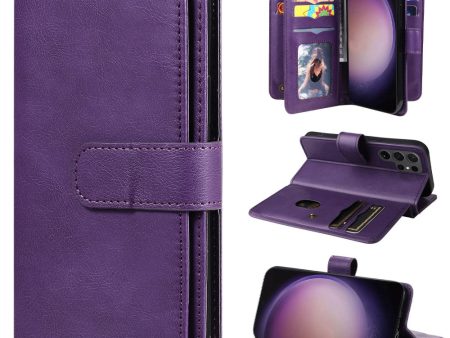 10-slot Samsung Galaxy S24 Ultra wallet case - Purple Fashion