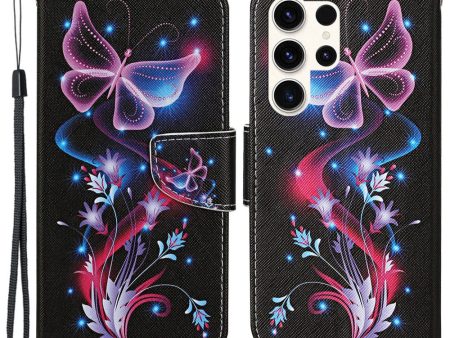 Wonderland Samsung Galaxy S24 Ultra flip case - Fluorescent Butterflies Sale