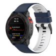 22mm dual color silicone watch strap for Garmin watch  - Midnight Blue   White Cheap