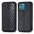 Motorola Edge 40 Neo leather case with a stylish rhombus imprint - Black Cheap