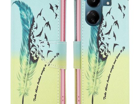 Wonderland Xiaomi Redmi 13C   Xiaomi Poco C65 flip case - Feather And Birds Hot on Sale