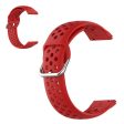 22mm Universal air hole style silicone watch strap - Red Online