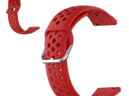 22mm Universal air hole style silicone watch strap - Red Online