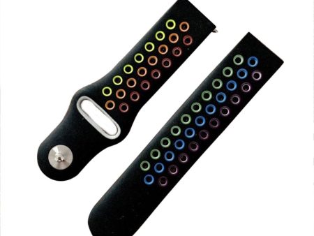 22mm coloful silicone watchband for Samsung and Amazfit - Black Online