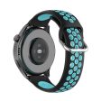 22mm Universal dual color silicone metal buckle watch strap - Black   Teal Online Hot Sale