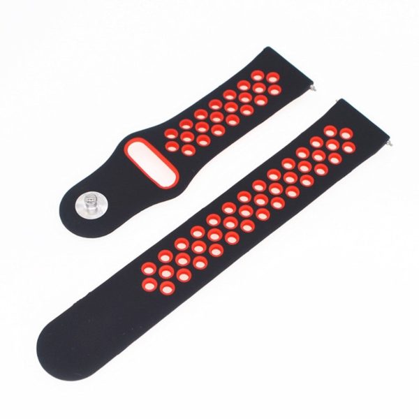 20mm Universal two-tone silicone watch band - Black   Red Discount