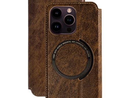 Anti-Drop Wallet Phone Case - Brown for iPhone 15 Pro Fashion