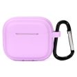 AirPods Pro 2 simple silicone case with carabiner - Light Purple For Cheap