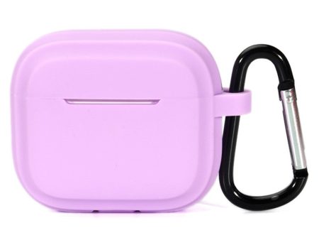 AirPods Pro 2 simple silicone case with carabiner - Light Purple For Cheap