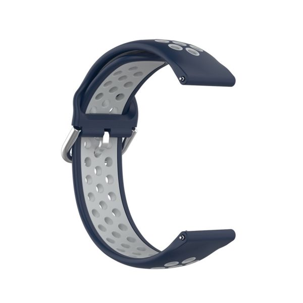 22mm Universal dual color silicone metal buckle watch strap - Midnight Blue   Grey Sale