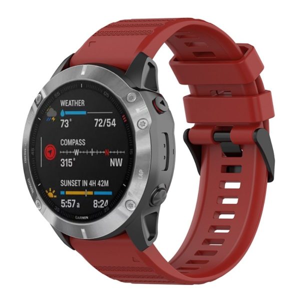 22mm solid color silicone watch strap for Garmin watch - Red Supply