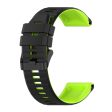 22mm dual color silicone watch strap for Garmin watch - Black   Lime For Sale