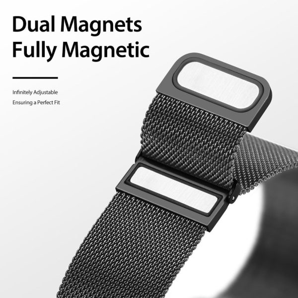 22mm DUX DUCIS Universal stainless steel watch strap - Black Cheap