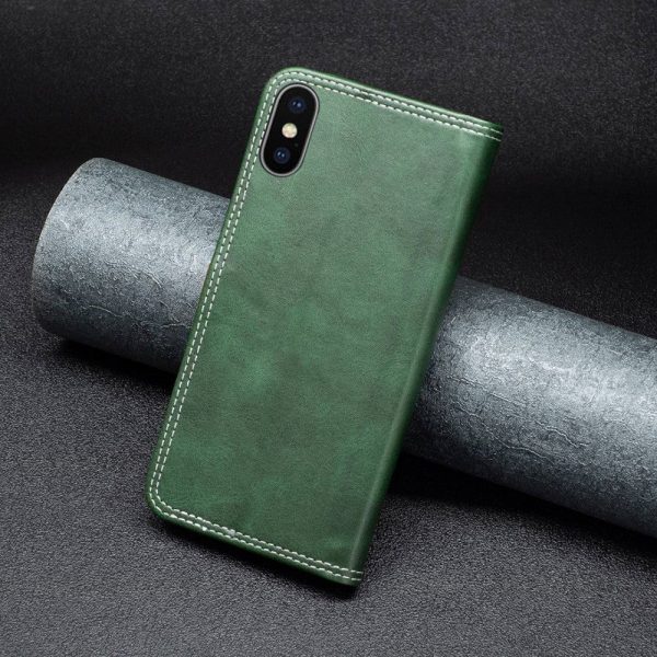 BINFEN two-color leather case for iPhone XS - Green Online