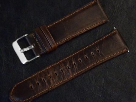 22mm Crazy Horse Huawei Watch GT leather watch band - Dark Brown Online Hot Sale