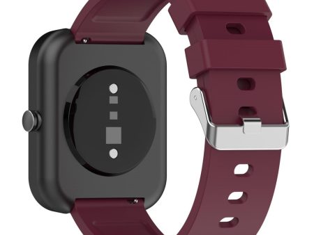 20mm Universal silicone strap with stainless steel buckle - Wine Red Online