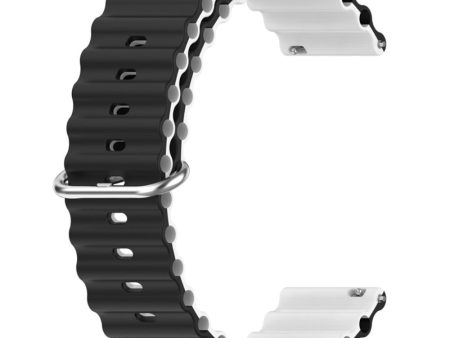 20mm Universal dual color silicone watch strap - Black   White For Sale