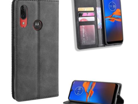 Bofink Vintage Motorola Moto E6 Plus leather case - Black Sale