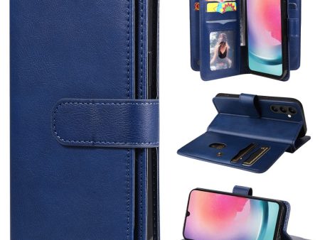 10-slot wallet case for Samsung Galaxy A25 5G   A24 4G  - Blue Hot on Sale