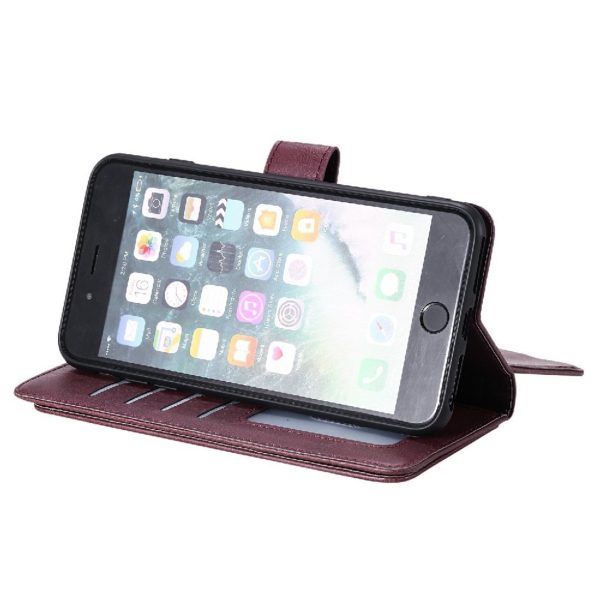 10-slot wallet case for iPhone 8 Plus   7 Plus   6 Plus - Wine Red Hot on Sale