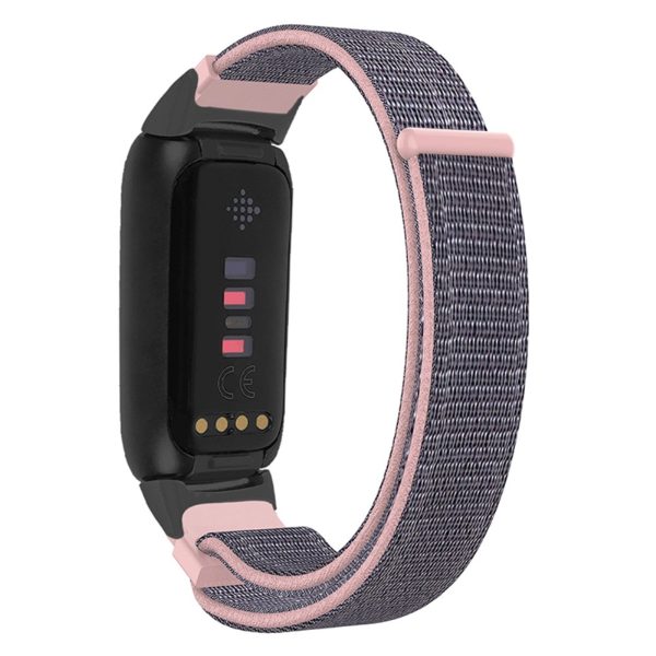 14mm Fitbit Luxe nylon loop watch strap - Sand Pink For Sale