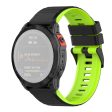 22mm dual color silicone watch strap for Garmin watch - Black   Lime For Sale