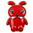 Universal electroplated cute rabbit phone kickstand - Red Fashion