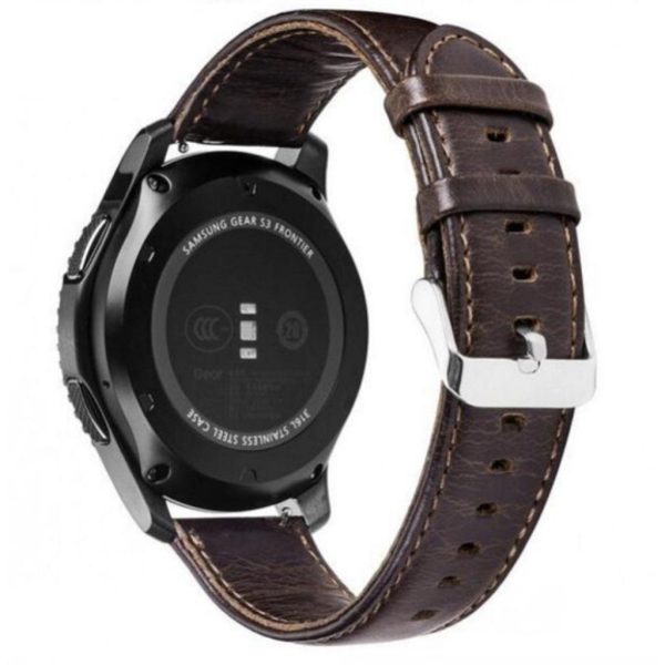 22mm Crazy Horse Huawei Watch GT leather watch band - Dark Brown Online Hot Sale