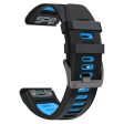 22mm dual-color silicone strap for Amazfit   Garmin   Coros watch - Black+Midnight Blue on Sale