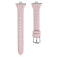 Xiaomi Smart Band 8 Pro Replacement Rhombus Imprinted Genuine Cow Leather Watch Strap - Pink Hot on Sale