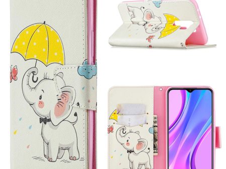 Wonderland Xiaomi Redmi 9 flip case - Elephant Holding An Umbrella Supply