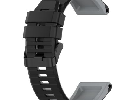 22mm dual color silicone watch strap for Garmin watch  - Black   Grey Discount