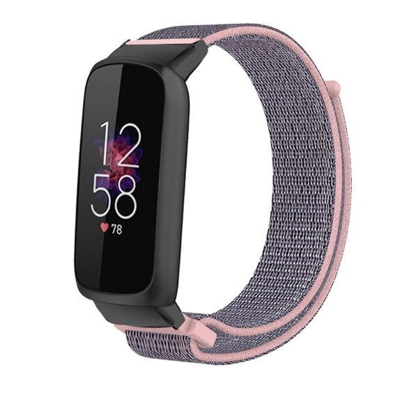 14mm Fitbit Luxe nylon loop watch strap - Sand Pink For Sale